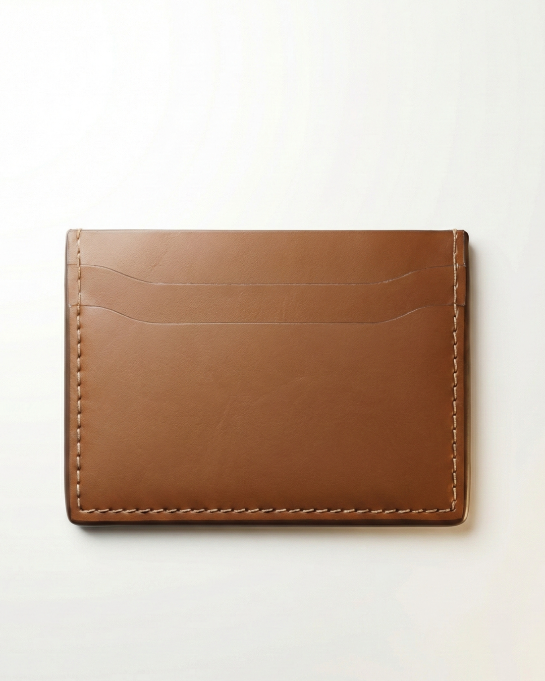 Leatheo Minimal Leather Card Holder – Cognac Brown
