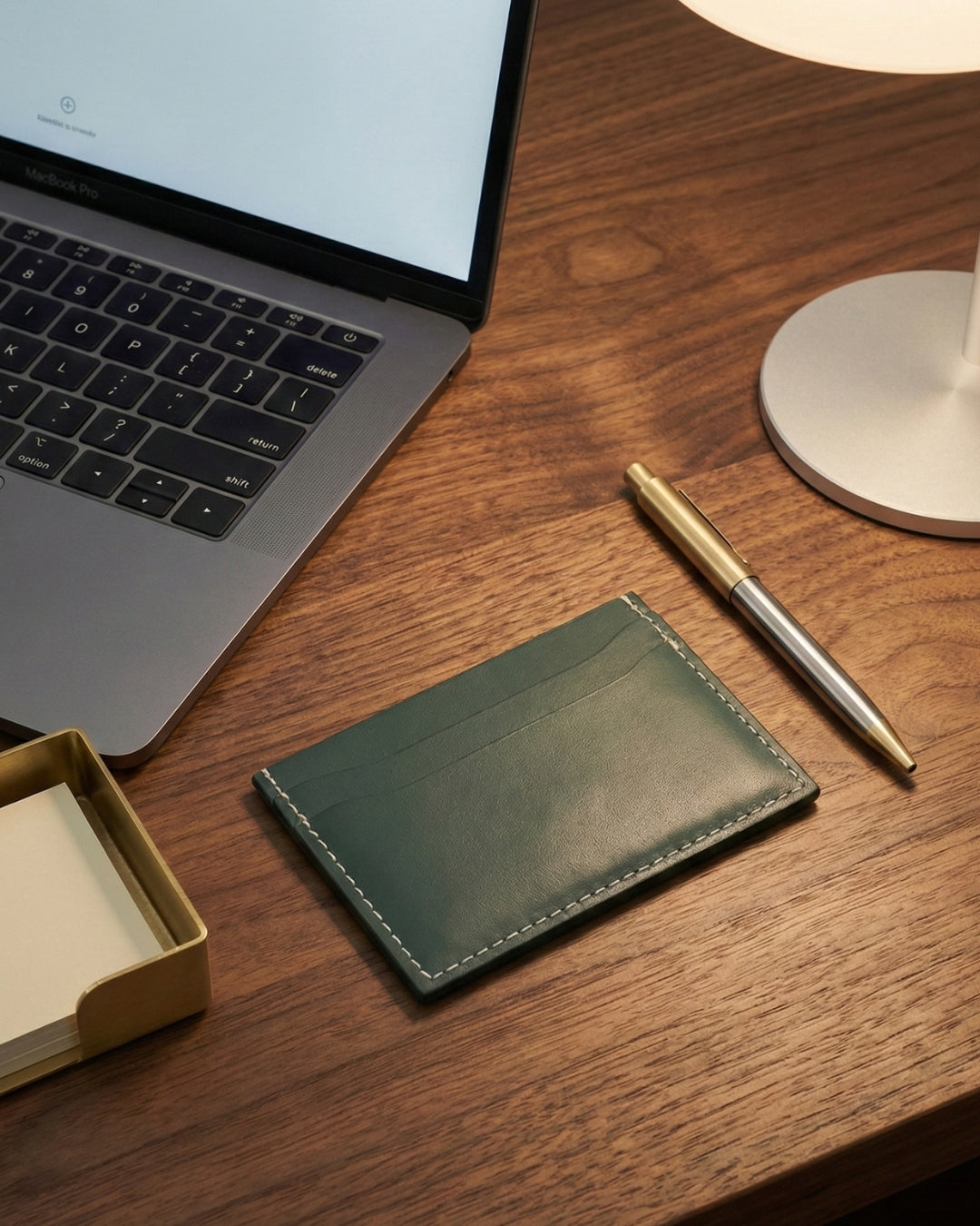 Leatheo Minimal Leather Card Holder – Forest Green