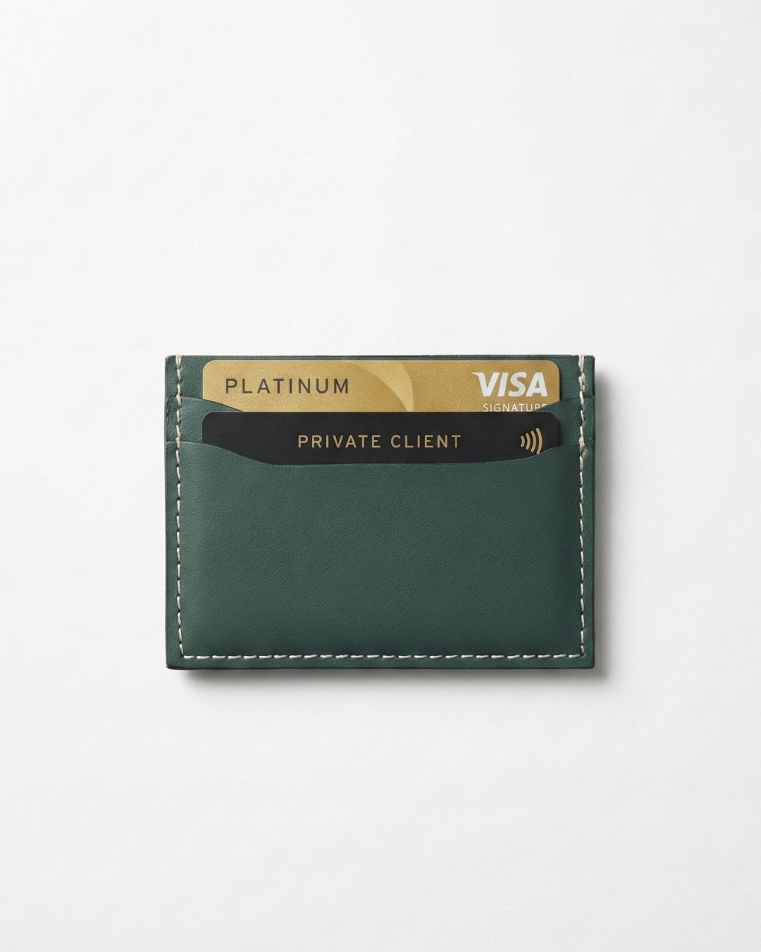 Leatheo Minimal Leather Card Holder – Forest Green