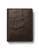Leatheo Minimal Leather Card Holder – Croco brown