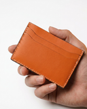 Leatheo Minimal Leather Card Holder – Burnt Orange