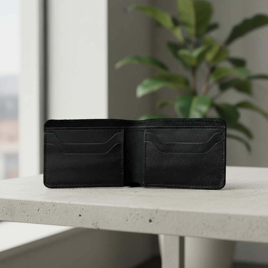 Leatheo Classic Bifold Wallet – Black