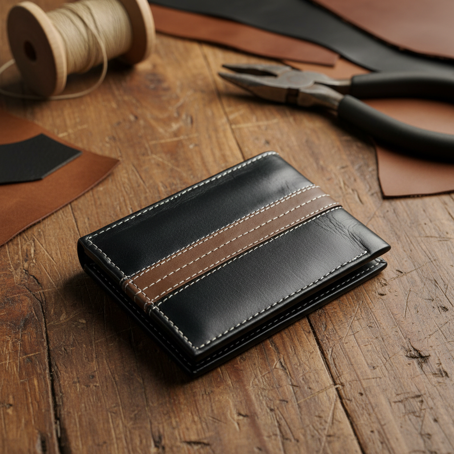 Leatheo Noir Stride Bifold Wallet – Contrast Edition