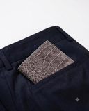 Leatheo Classic Bifold Wallet – Grey Croc Embossed