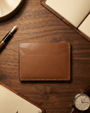 Leatheo Minimal Leather Card Holder – Cognac Brown