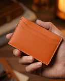 Leatheo Minimal Leather Card Holder – Burnt Orange