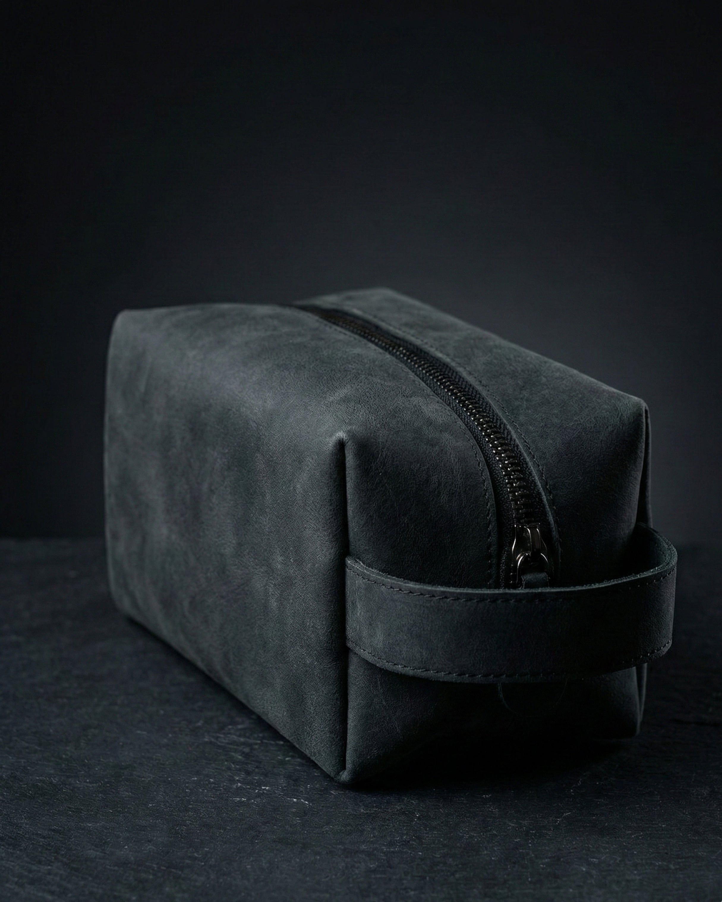 Leatheo Royal Leather Dopp Kit — Slate Grey