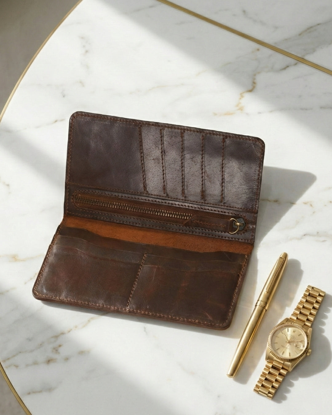 Leatheo Heritage Long Leather Wallet – Rustic Brown