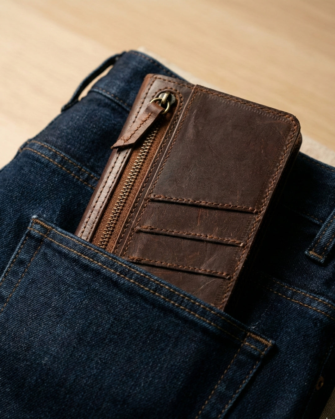 Leatheo Heritage Long Leather Wallet – Rustic Brown