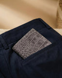 Leatheo Classic Bifold Wallet – Grey Croc Embossed