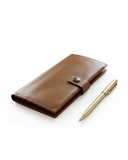 Leatheo Premium Long Leather Wallet with Strap Closure