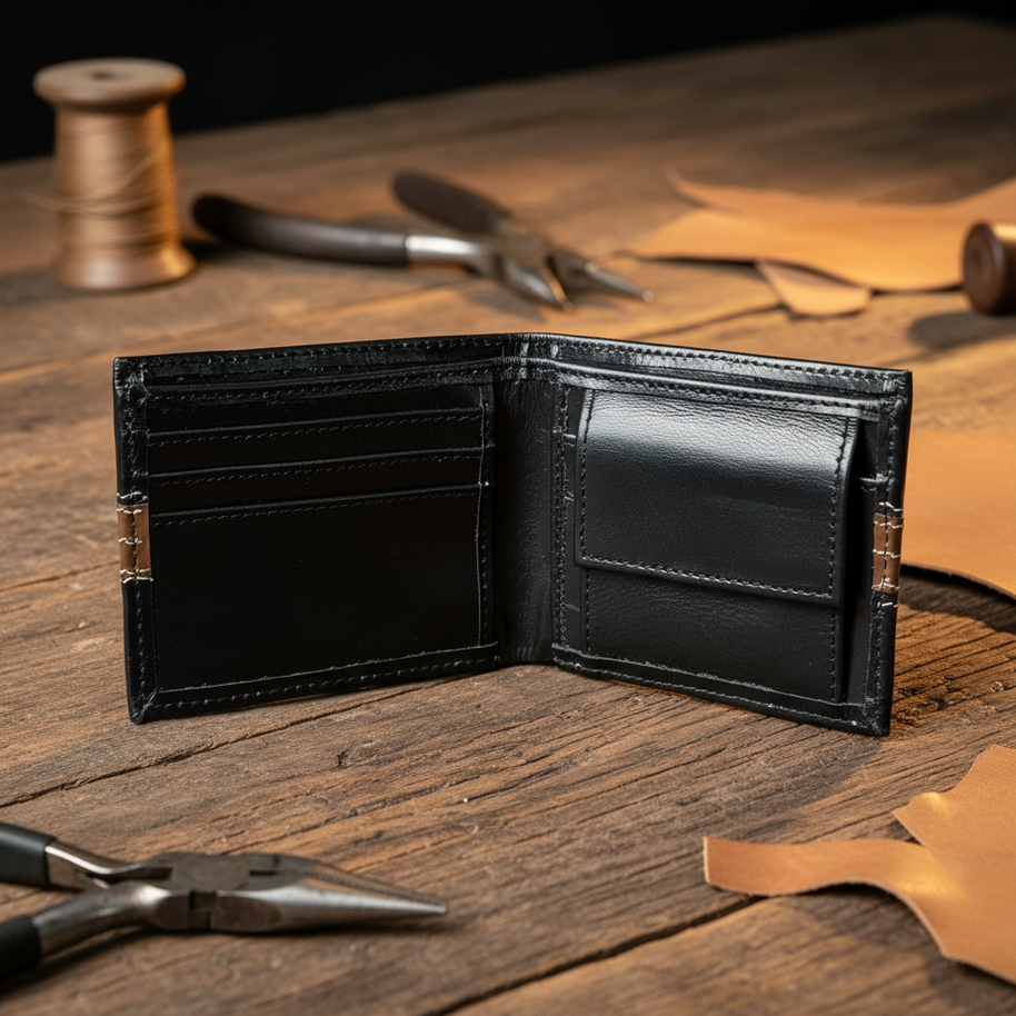 Leatheo Noir Stride Bifold Wallet – Contrast Edition