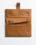 Leatheo Premium Long Leather Wallet with Strap Closure