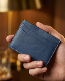 Leatheo Minimal Leather Card Holder – Navy Blue