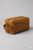 Leatheo Royal Leather Dopp Kit — Caramel brown