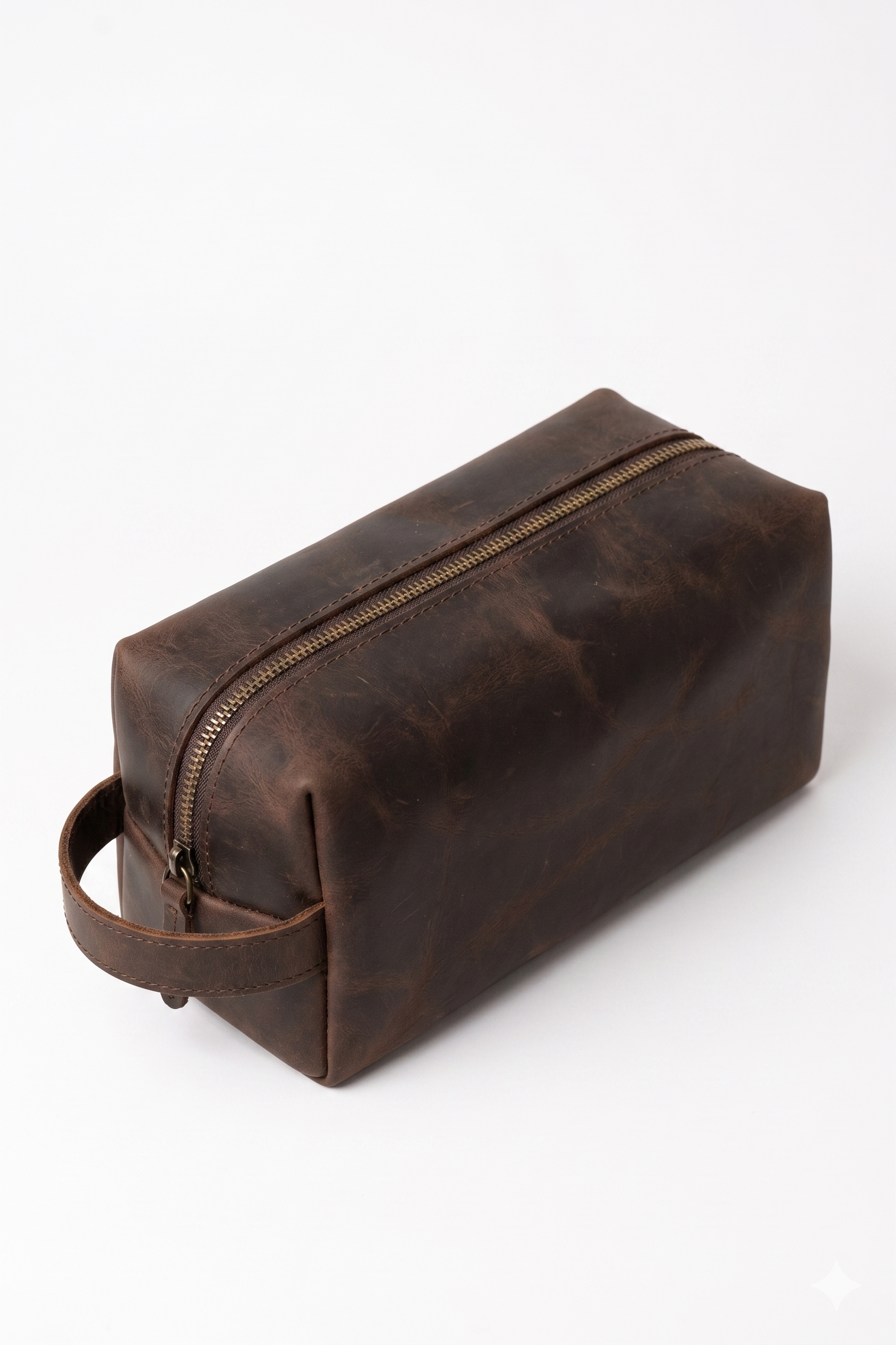Leatheo Royal Leather Dopp Kit — Vintage Brown