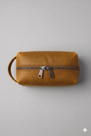 Leatheo Royal Leather Dopp Kit — Caramel brown