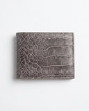 Leatheo Classic Bifold Wallet – Grey Croc Embossed