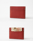 Leatheo Minimal Leather Card Holder – Cherry Red