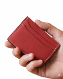 Leatheo Minimal Leather Card Holder – Cherry Red