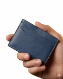 Leatheo Minimal Leather Card Holder – Navy Blue