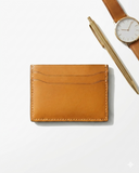 Leatheo Minimal Leather Card Holder – Mustard Yellow