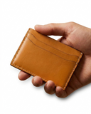 Leatheo Minimal Leather Card Holder – Mustard Yellow