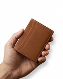 Leatheo Minimal Leather Card Holder – Cognac Brown